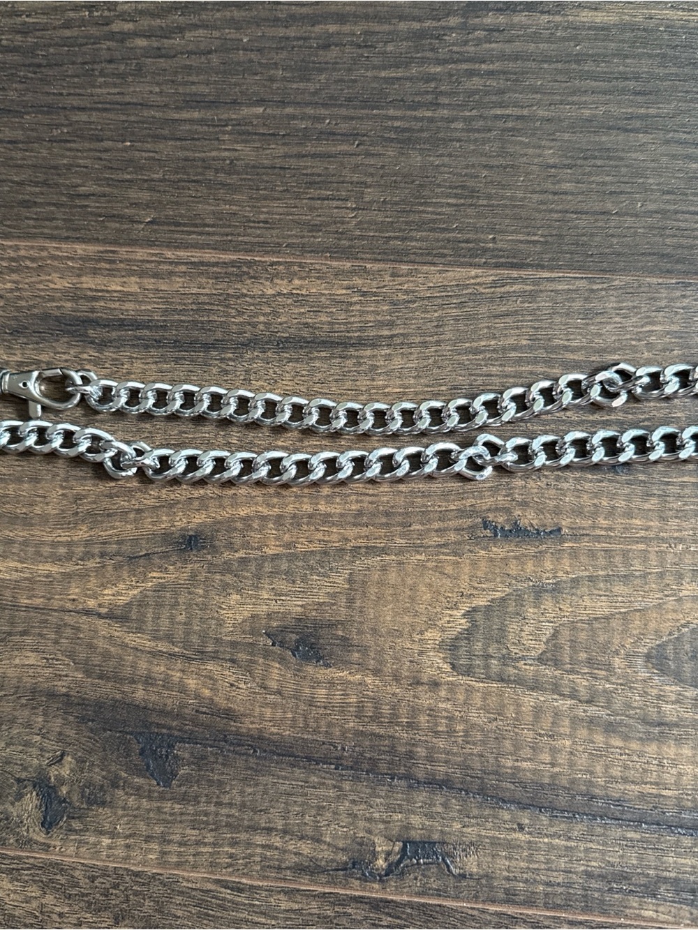 Men's Silver Chain Strap for Jeans - Classic Metal Finish